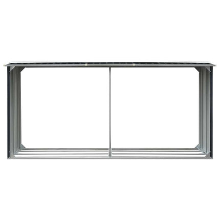 brændeskur 330 x 92 x 153 cm galvaniseret stål antracitgrå