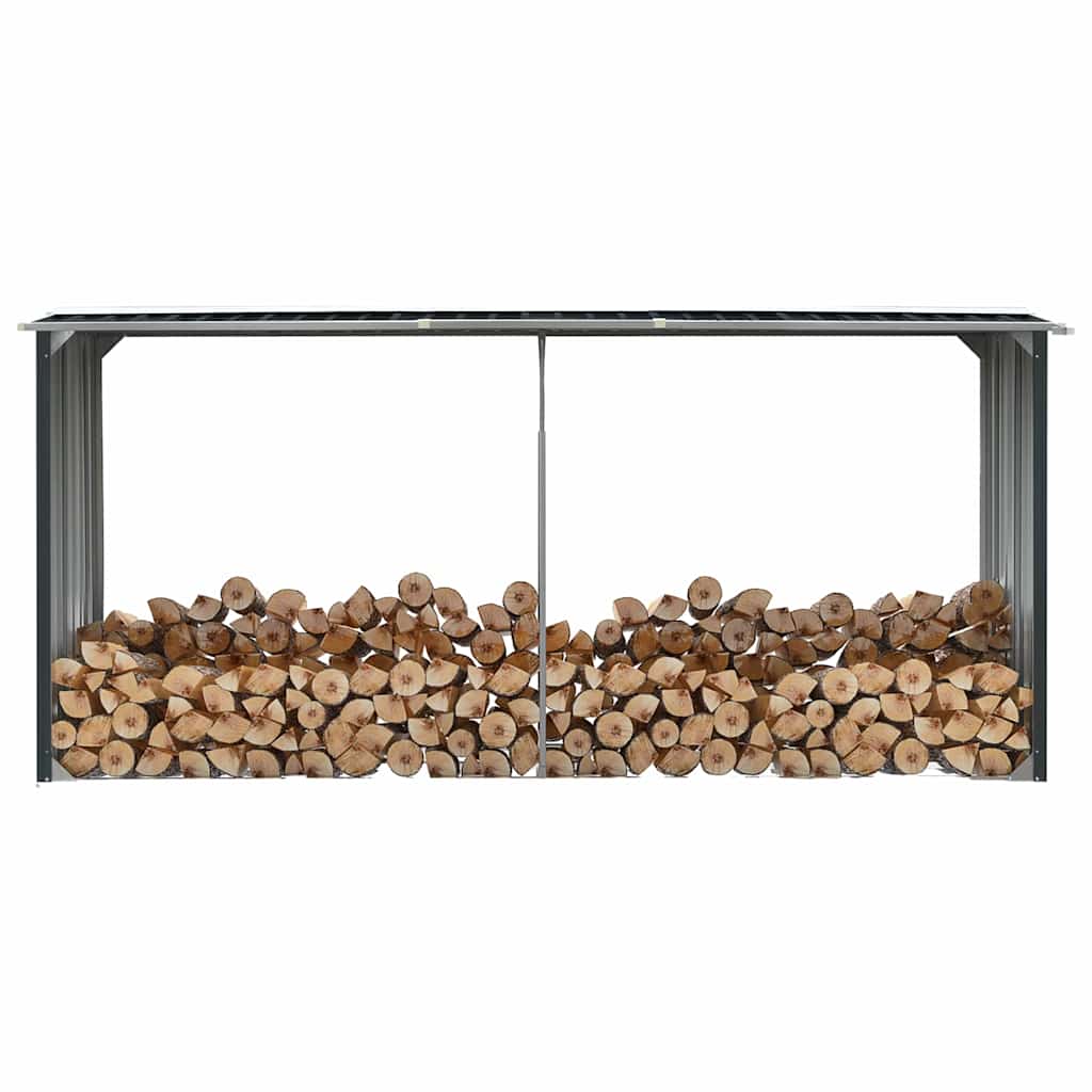 brændeskur 330 x 92 x 153 cm galvaniseret stål antracitgrå billede