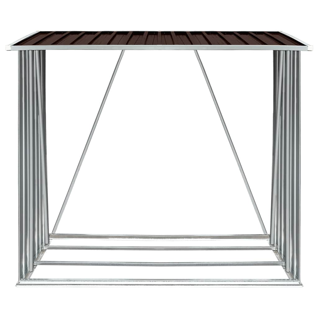 brændeskur til haven 163x83x154 cm galvaniseret stål brun