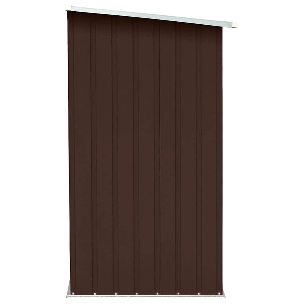 brændeskur til haven 163x83x154 cm galvaniseret stål brun