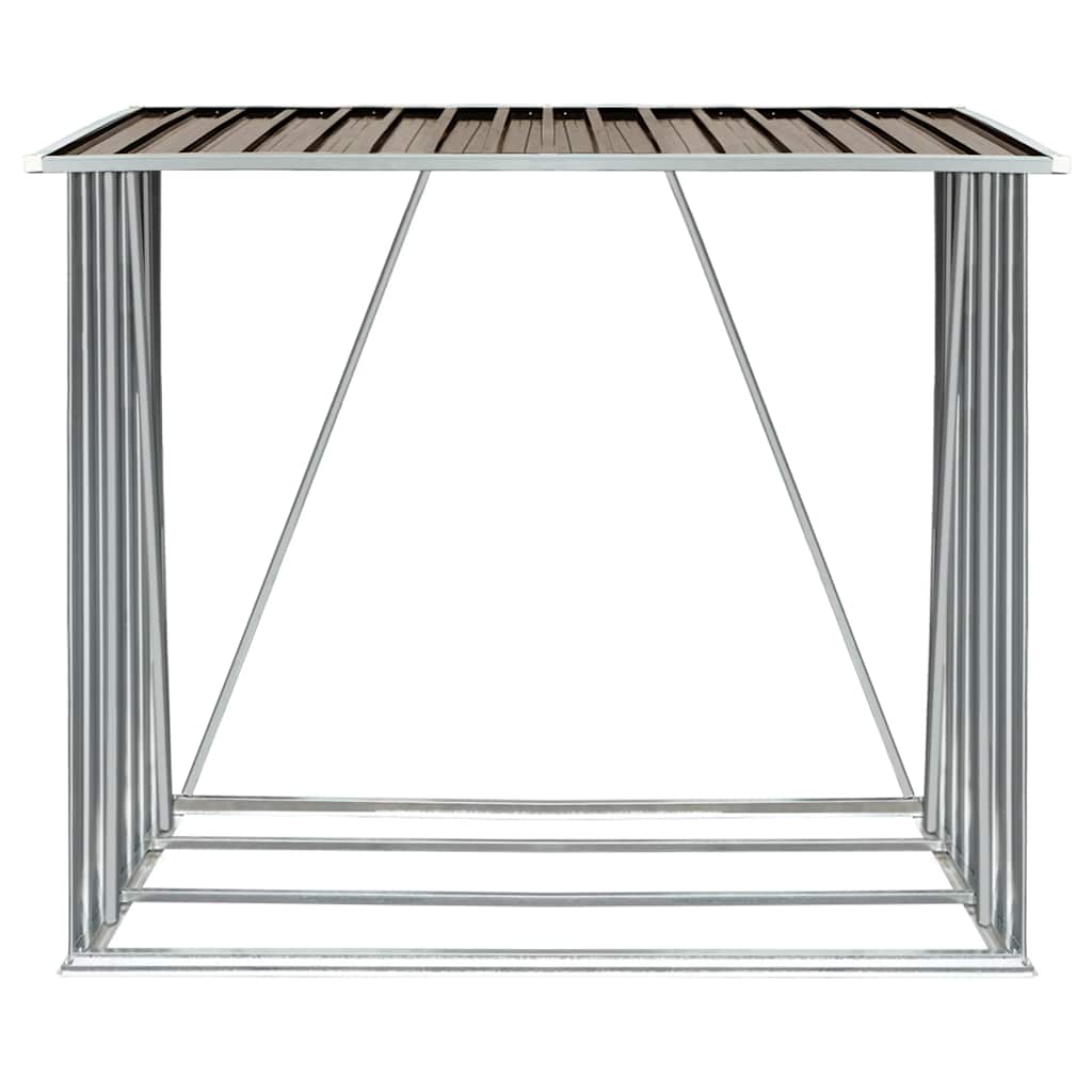 brændeskur til haven 163x83x154 cm galvaniseret stål brun