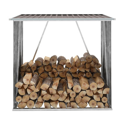 brændeskur til haven 163x83x154 cm galvaniseret stål brun