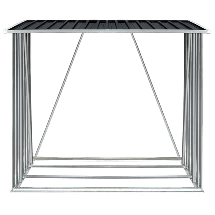 brændeskur til haven 163x83x154 cm galvaniseret stål antracitgrå