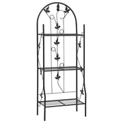 plantestativ med 3 hylder 52x28x128 cm jern sort
