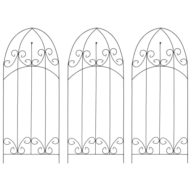 plantestativer 3 stk. 40x100 cm jern sort