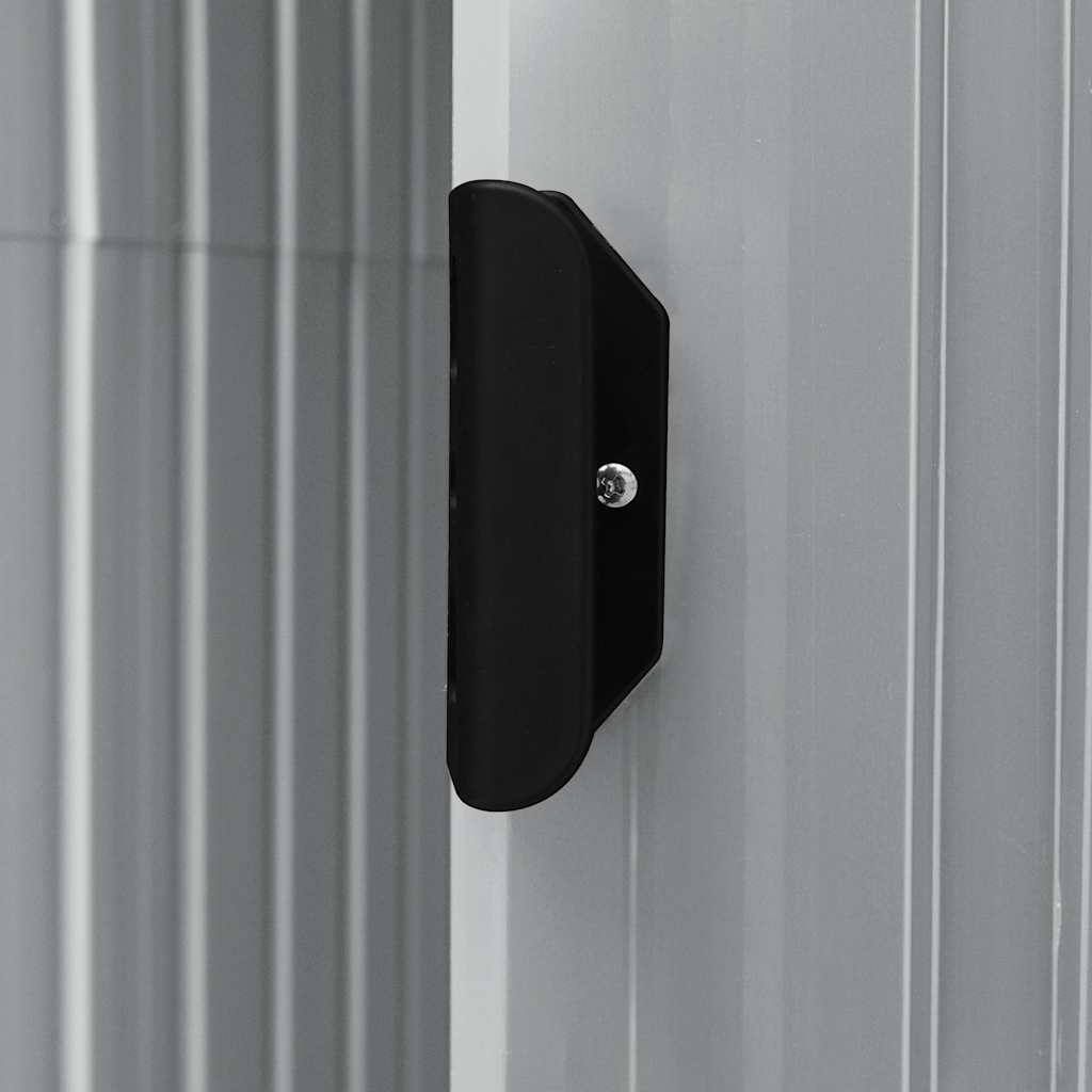 haveskur med reol 205x130x183 cm jern grå