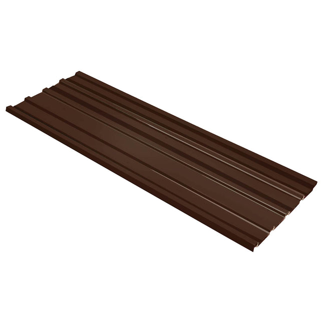 Tagpanel 12 pcs Brun 129 x 45 cm Galvaniseret stål