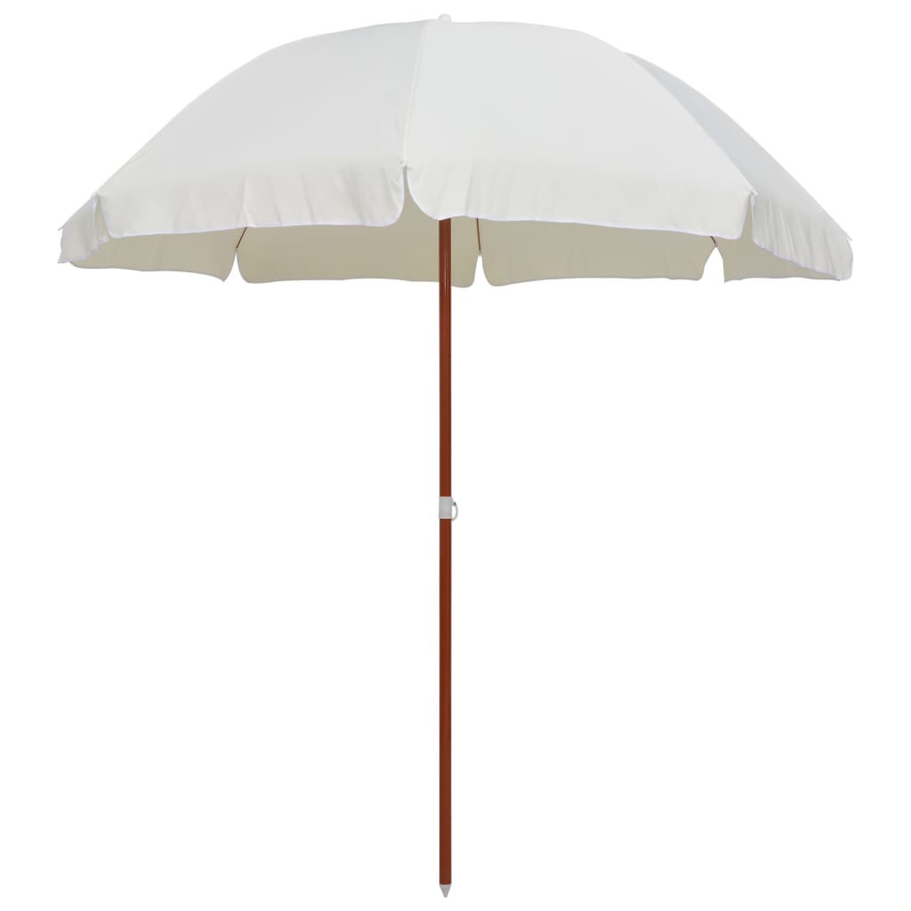 parasol med stålstang 240 cm sandfarvet