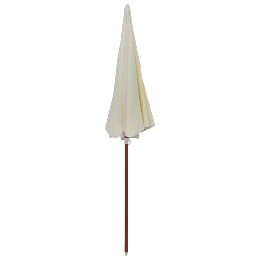 parasol med stålstang 240 cm sandfarvet