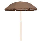parasol med stålstang 180 cm gråbrun