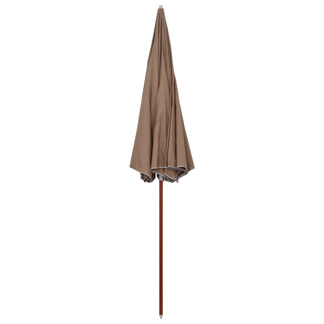 parasol med stålstang 300 cm gråbrun