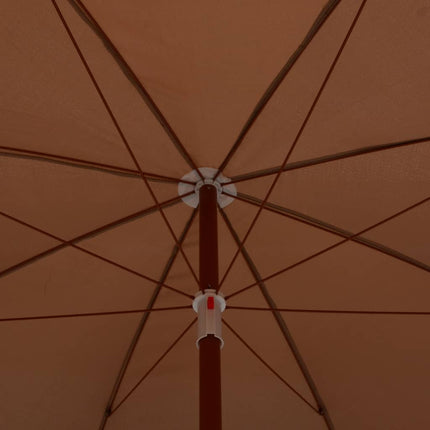 parasol med stålstang 300 cm gråbrun