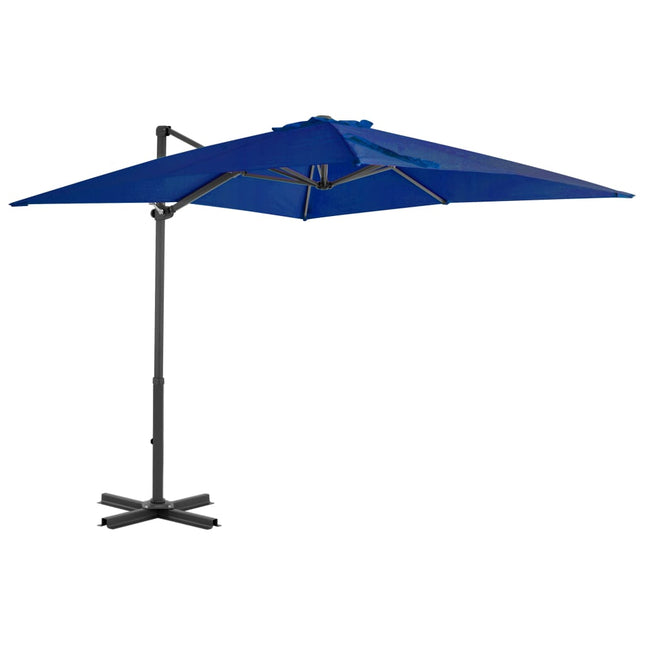 hængeparasol 250x250 cm aluminiumsstang azurblå