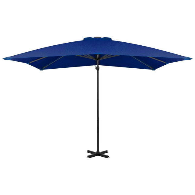 hængeparasol 250x250 cm aluminiumsstang azurblå