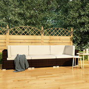 havesofasæt 3 dele med hynder polyrattan brun