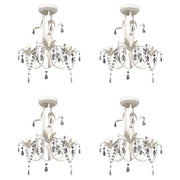 krystallysekroner 4 stk. elegant hvid