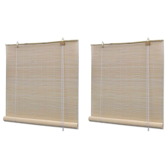 rullegardiner 2 stk. 120x160 cm naturlig bambus