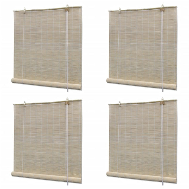 rullegardiner 4 stk. 120x160 cm naturlig bambus
