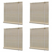 rullegardiner 4 stk. 120x160 cm naturlig bambus