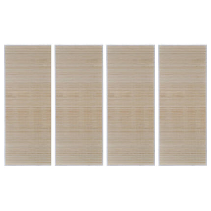 bambusmåtter 4 stk. 120x180 cm rektangulær naturfarvet