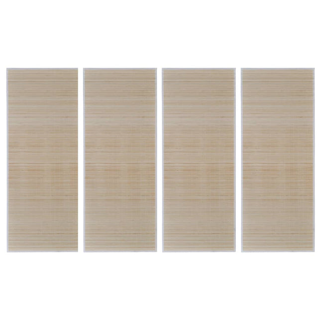 bambusmåtter 4 stk. 120x180 cm rektangulær naturfarvet