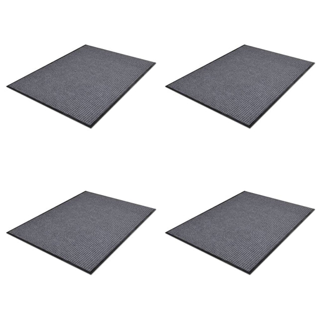 dørmåtter 4 stk. 90 x 60 cm PVC grå