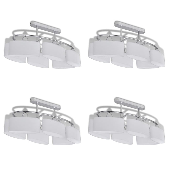 loftlampe med ellipseformede glasskærme 4 stk. E14