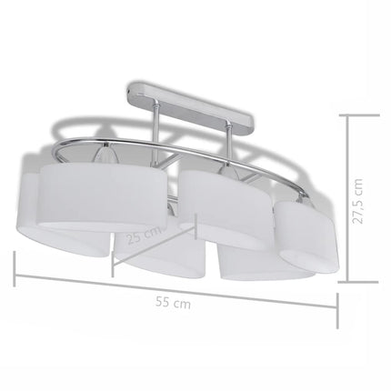 loftlampe med ellipseformede glasskærme 4 stk. E14