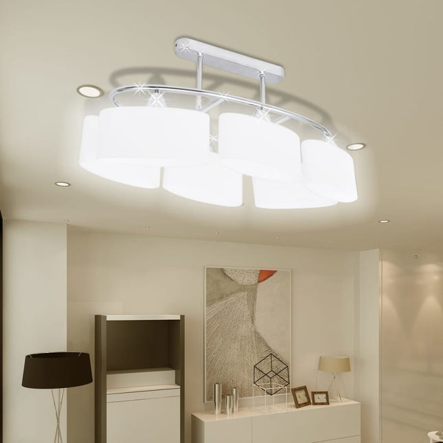 loftlampe med ellipseformede glasskærme 4 stk. E14
