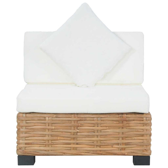 sofa uden armlæn med hynder naturlig rattan