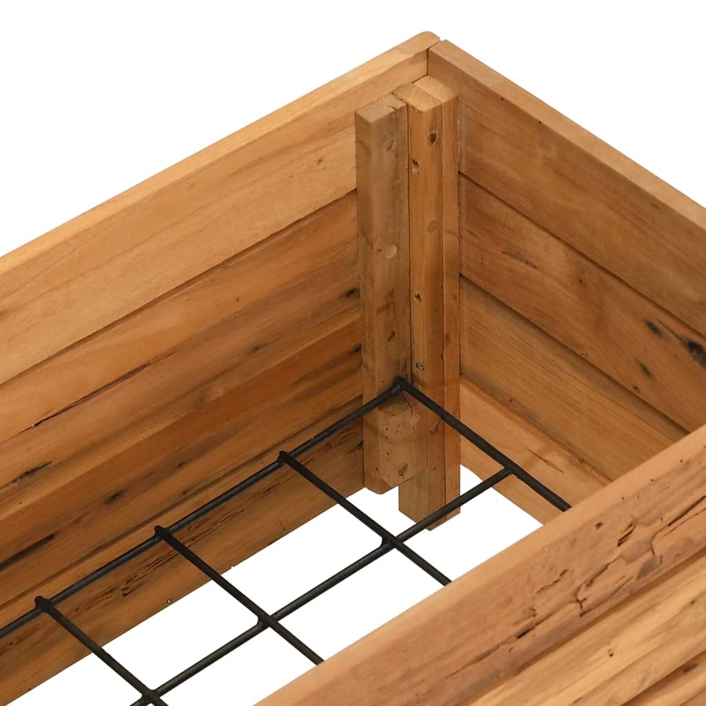 højbed 100x40x38 cm genanvendt teaktræ og stål