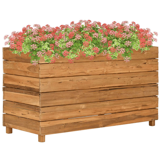 højbed 100x40x55 cm genanvendt teaktræ og stål