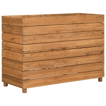 højbed 100x40x72 cm genanvendt teaktræ og stål