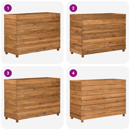højbed 100x40x72 cm genanvendt teaktræ og stål