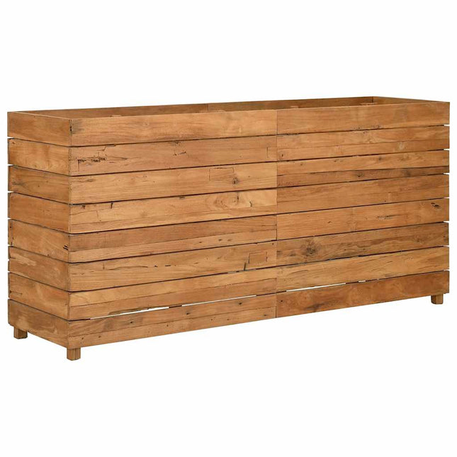 højbed 150x40x72 cm genanvendt teaktræ og stål