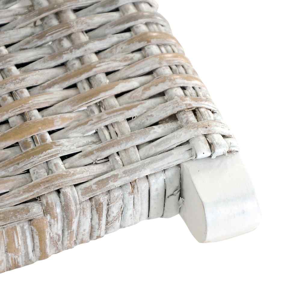 afslapningsstol naturlig kubu-rattan massivt mahognitræ hvid