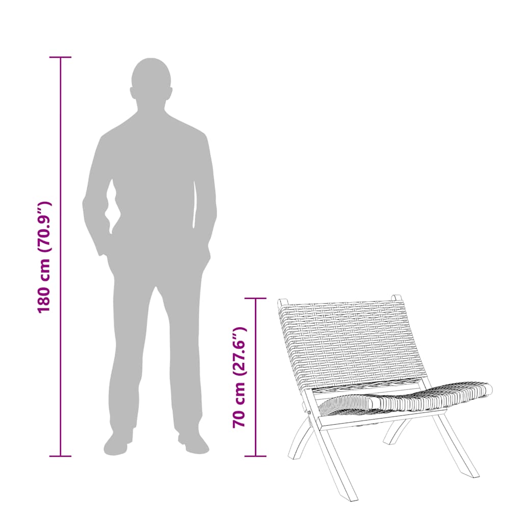 afslapningsstol naturlig kubu-rattan massivt mahognitræ hvid