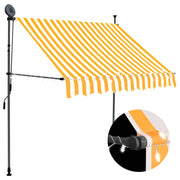 markise m. LED-lys manuel betjening 100 cm hvid og orange