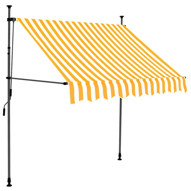 markise m. LED-lys manuel betjening 100 cm hvid og orange