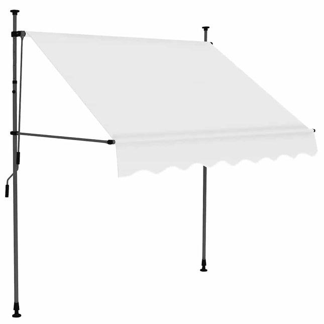markise m. LED-lys manuel betjening 100 cm cremefarvet
