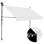 markise m. LED-lys manuel betjening 250 cm cremefarvet