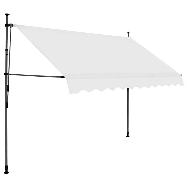 markise m. LED-lys manuel betjening 250 cm cremefarvet