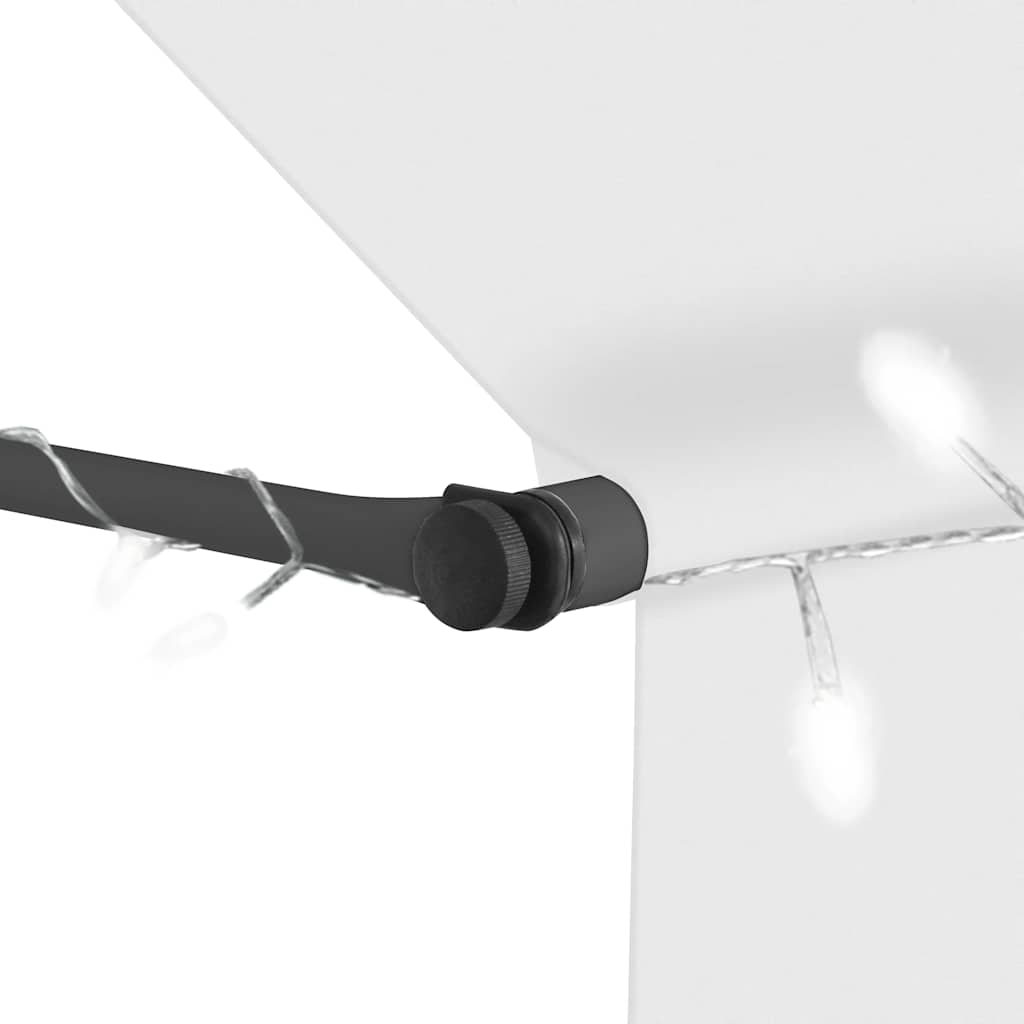 markise m. LED-lys manuel betjening 300 cm cremefarvet