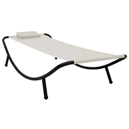 liggestol 200x90 cm stål cremefarvet