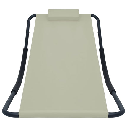 liggestol 200x90 cm stål cremefarvet