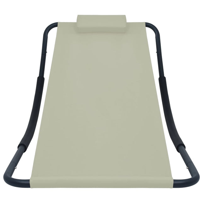 liggestol 200x90 cm stål cremefarvet
