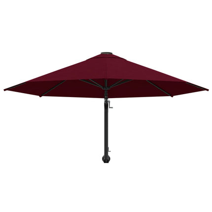 væghængt parasol med metalstang 300 cm bordeauxfarvet