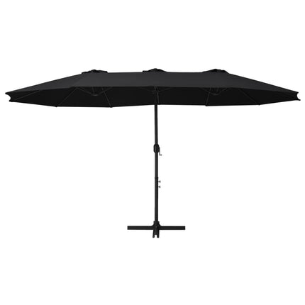 parasol med aluminiumsstang 460x270 cm sort