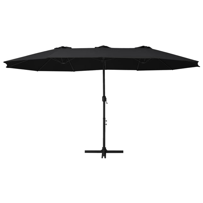 parasol med aluminiumsstang 460x270 cm sort