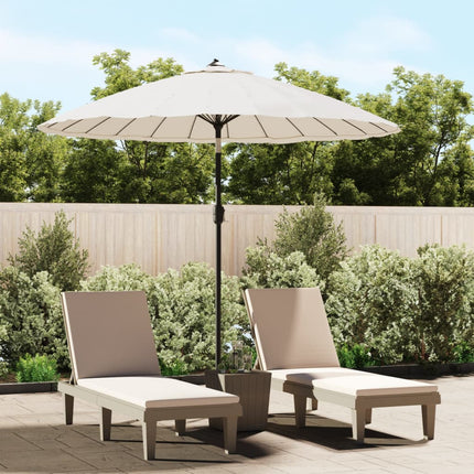 parasol med aluminiumstang 270 cm sandhvid
